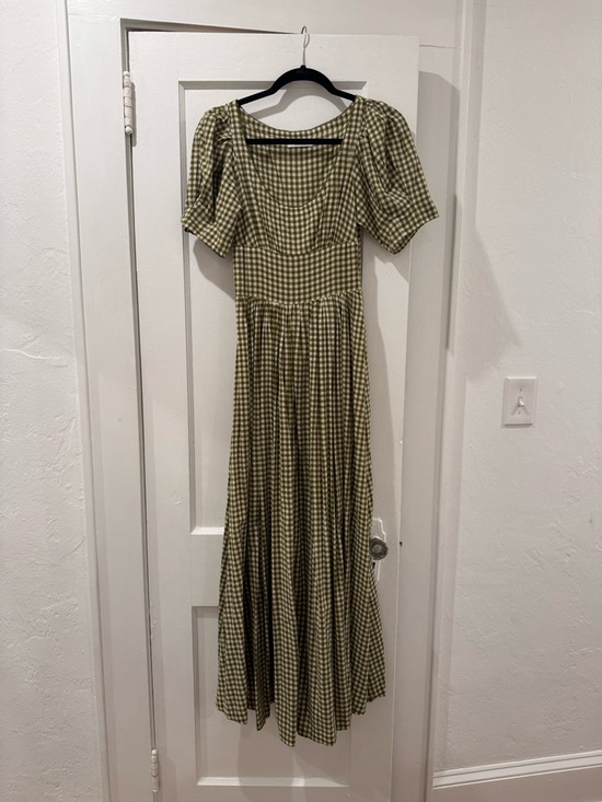 Doen Dresses & Skirts - Super rare Doen Kennedy Dress in Olive Gingham size XXS